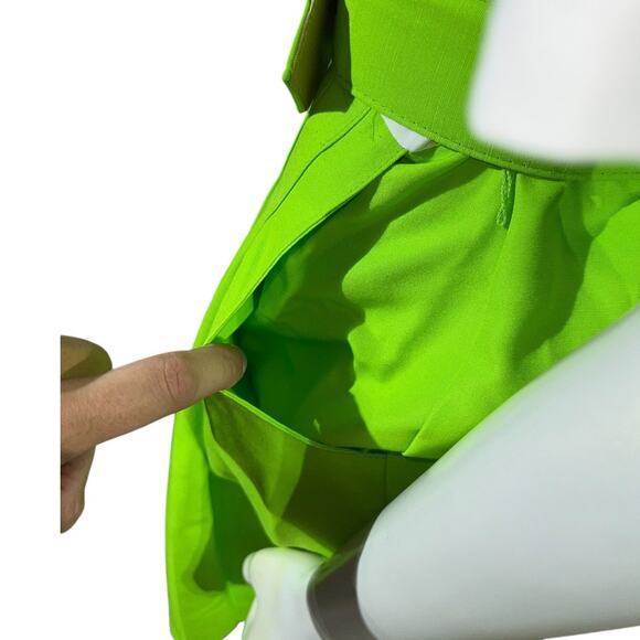 1960s Willy's Influence Lime Green & White Belted Romper Playsuit Lace Mod Go-Go - Picture 8 of 13